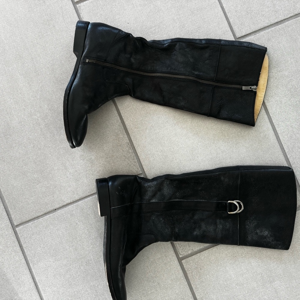 Frye Black Leather Knee-High Boots only worn once!